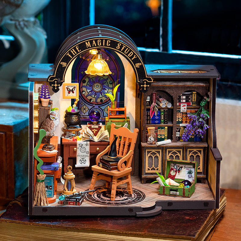 The Magic Study Miniature House Kit DIY Dollhouse 3D Assembly Toys