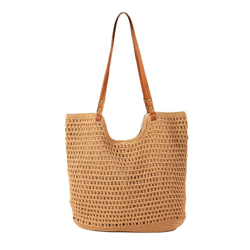 Túi Tote Đan Móc Túi Đeo Vai Đan Cho Nữ Túi Mua Sắm Vải Bông Cổ Điển Túi Xách Tay Nữ