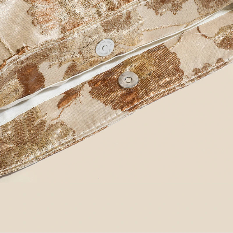 Túi đeo vai vải Jacquard cổ điển cho nữ, thời trang và đa năng, túi xách phong cách cổ xưa