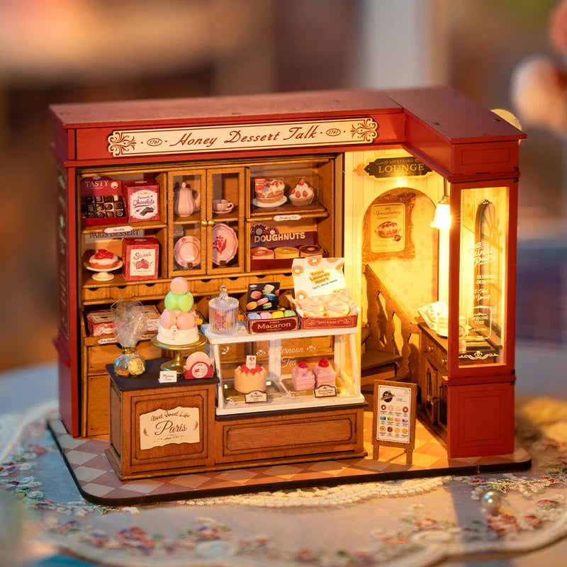 Honey Dessert Talk Miniature House Kit DIY Dollhouse 3D Assembly Toys