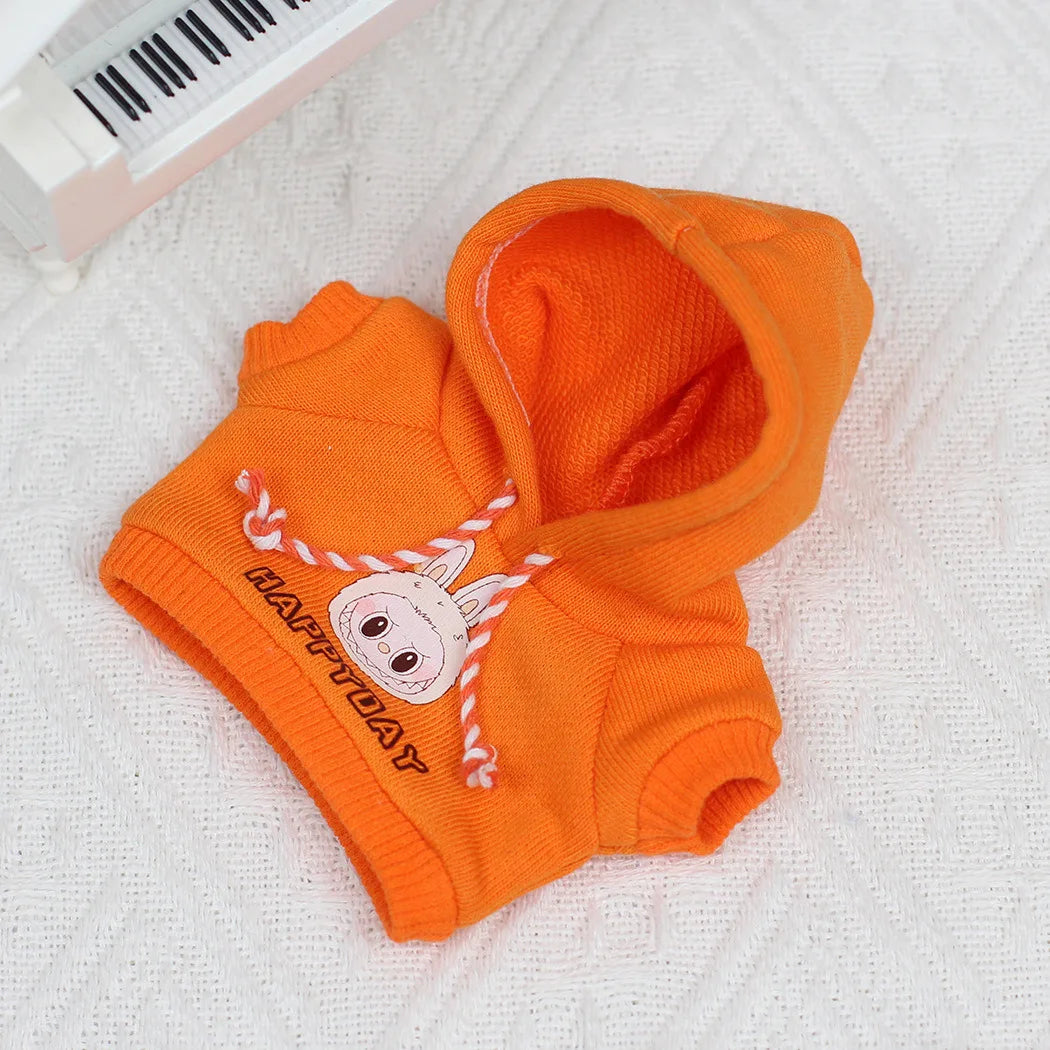 For 17cm Labubu Clothes I II Idol Dolls Accessories Sweatshirt Heart-Beating Hoodie Macaron For Labubu Doll Jeans Clothes