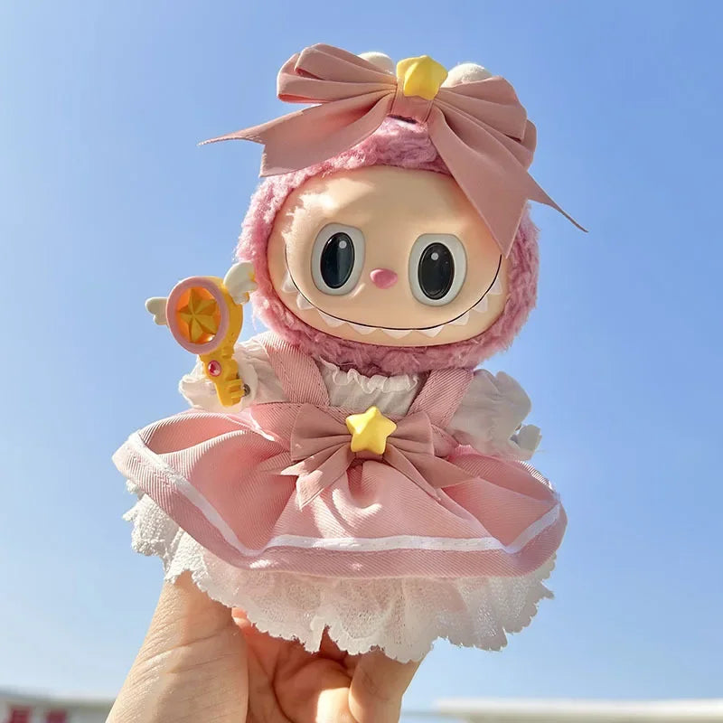 15/17cm Doll Clothes Set ,  Premium Fashion Dresses with Accessories, Kawaii Sakura princess skirt dresss , Luxury Chic Doll Clothing & Style Bundle, (NO Doll , Just Clothes)
