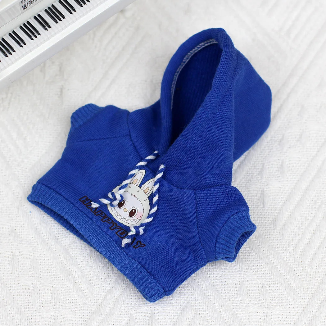 For 17cm Labubu Clothes I II Idol Dolls Accessories Sweatshirt Heart-Beating Hoodie Macaron For Labubu Doll Jeans Clothes