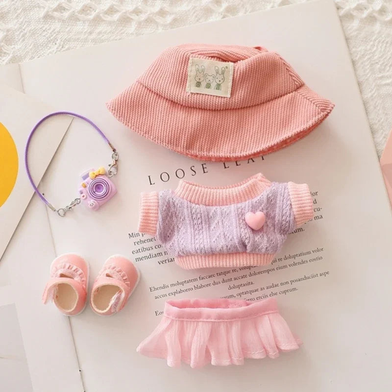 17cm Doll Clothes Set ,  Tulle Skirt Set , Stylish Outfit  with Accessories, Luxury Chic Doll Clothing & Style Bundle, (NO Doll , Just Clothes)
