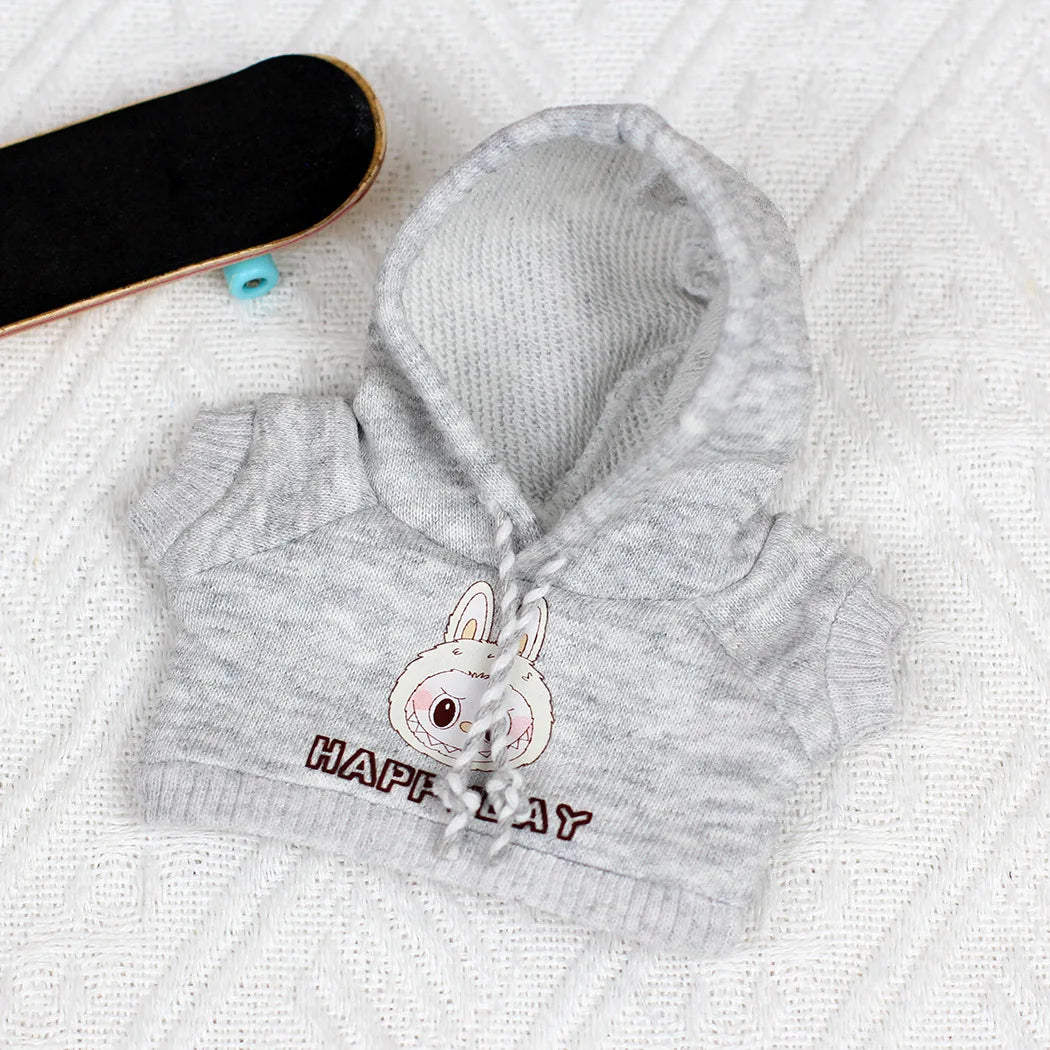 For 17cm Labubu Clothes I II Idol Dolls Accessories Sweatshirt Heart-Beating Hoodie Macaron For Labubu Doll Jeans Clothes