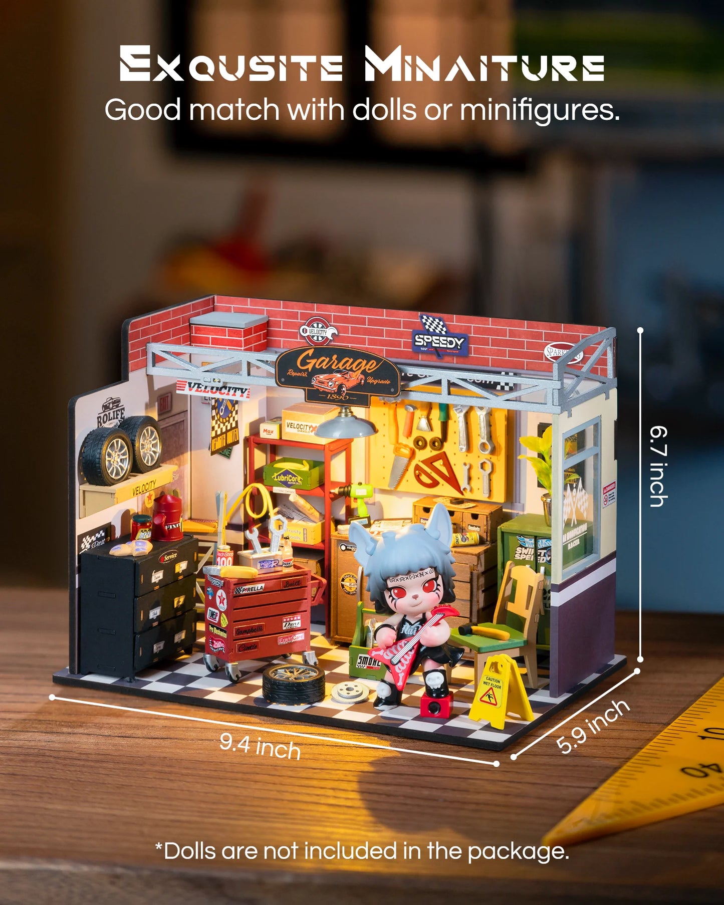 Garage Workshop Miniature House Kit DIY Dollhouse 3D Assembly Toys