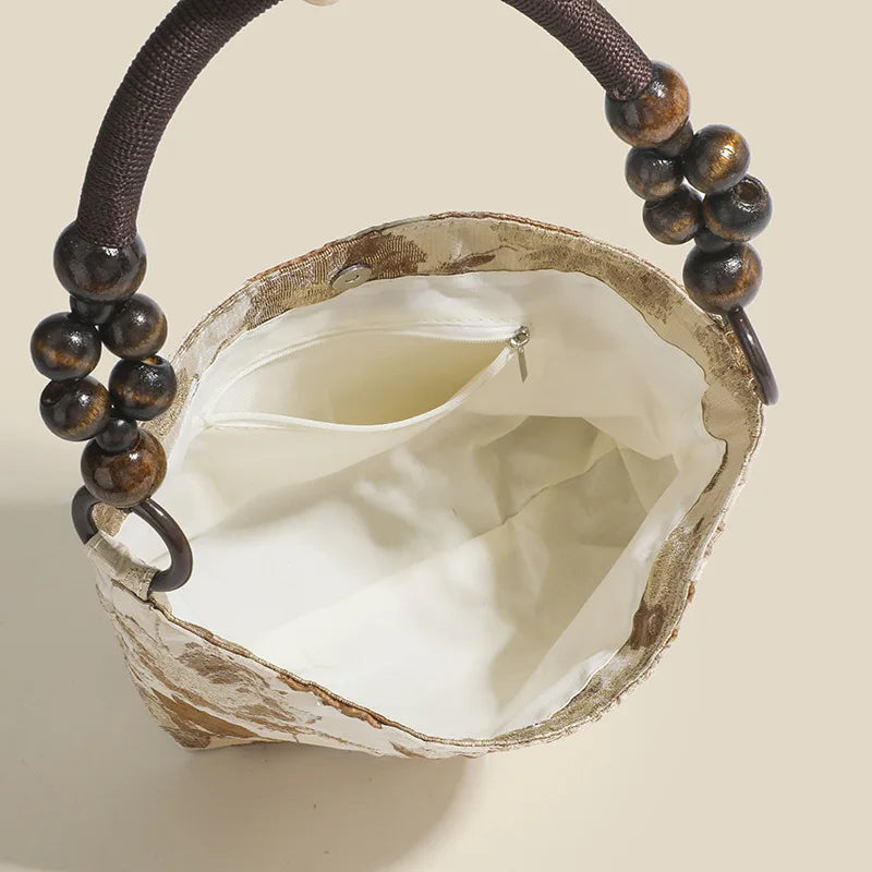 Túi đeo vai vải Jacquard cổ điển cho nữ, thời trang và đa năng, túi xách phong cách cổ xưa