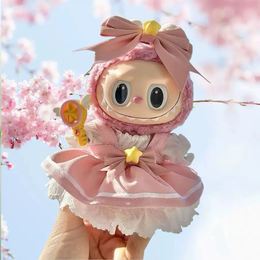 15/17cm Doll Clothes Set ,  Premium Fashion Dresses with Accessories, Kawaii Sakura princess skirt dresss , Luxury Chic Doll Clothing & Style Bundle, (NO Doll , Just Clothes)