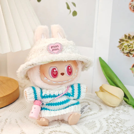 17cm labubu clothes outfit Plush doll clothes  Cute Clothing DIY Kid Gift