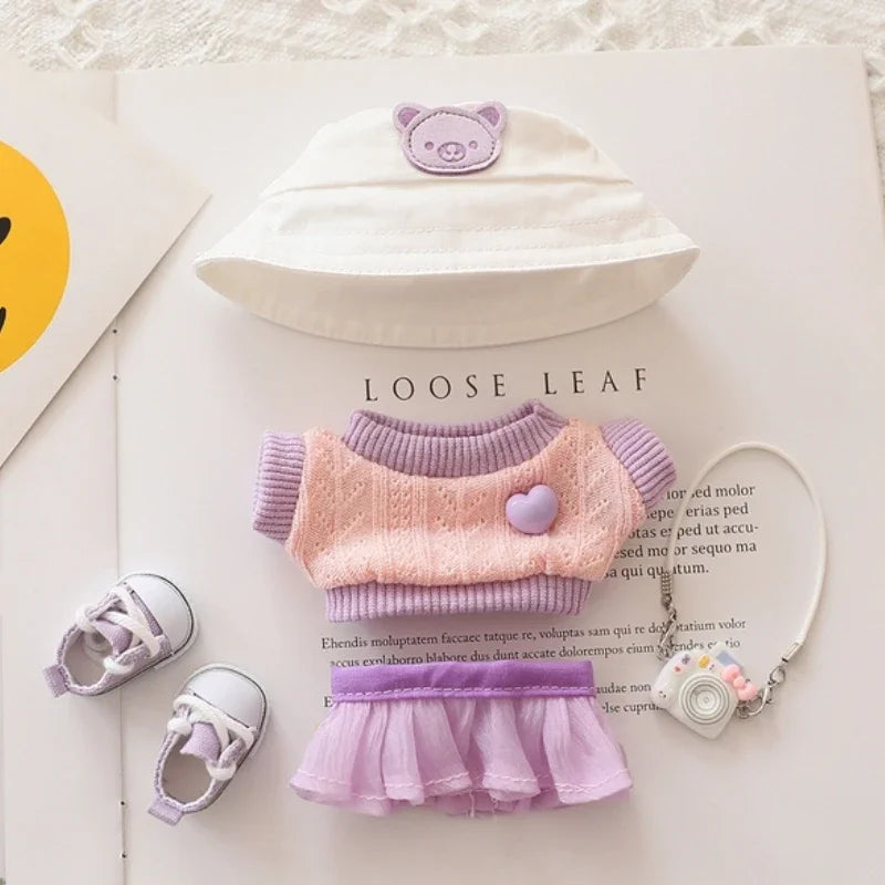 17cm Doll Clothes Set ,  Tulle Skirt Set , Stylish Outfit  with Accessories, Luxury Chic Doll Clothing & Style Bundle, (NO Doll , Just Clothes)