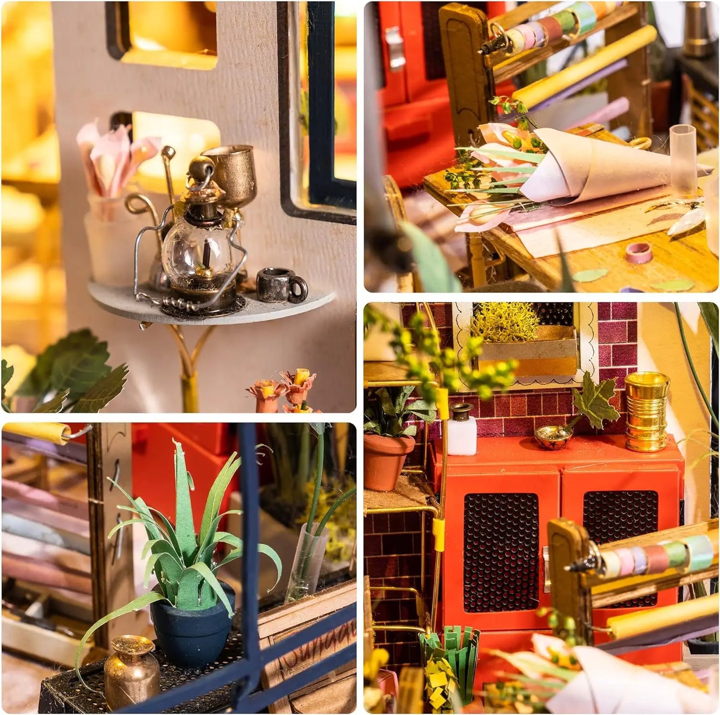 Emily's Flower Shop Miniature House Kit DIY Dollhouse 3D Assembly Toys