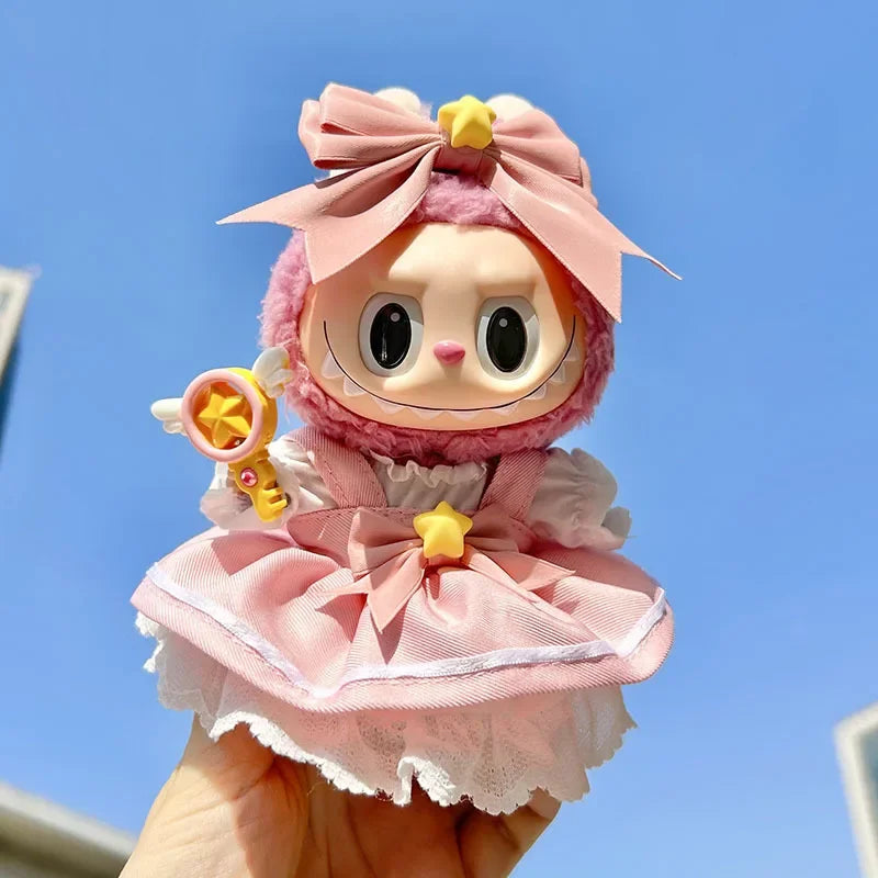 15/17cm Doll Clothes Set ,  Premium Fashion Dresses with Accessories, Kawaii Sakura princess skirt dresss , Luxury Chic Doll Clothing & Style Bundle, (NO Doll , Just Clothes)