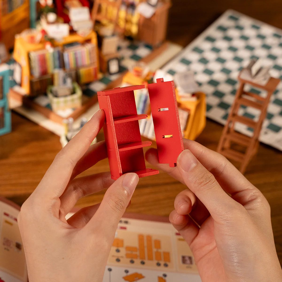 Sam's Bookstore Miniature House Kit DIY Dollhouse 3D Assembly Toys