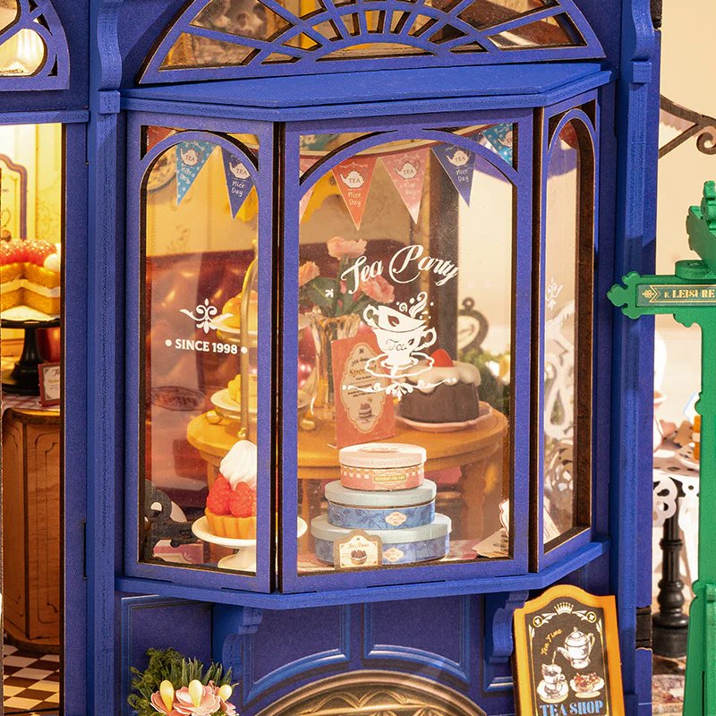 Leisure Time Tea Room Miniature House Kit DIY Dollhouse 3D Assembly Toys
